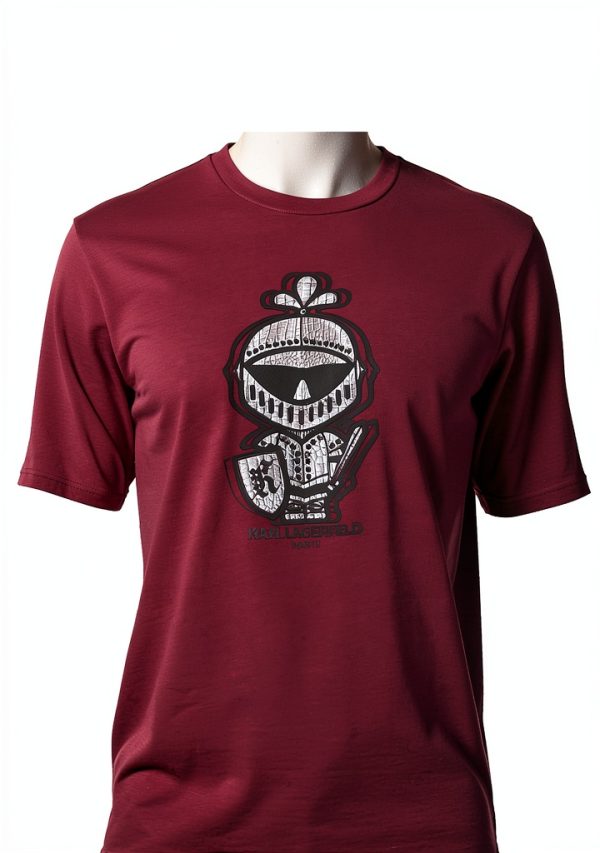 Mens Karl Lagerfeld Tshirt Crewneck Cabernet-2