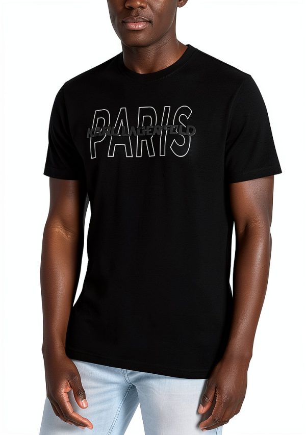 Karl Lagerfeld Men's White Graphic Tee Short-2