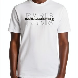 Karl Lagerfeld Mens T Shirt Short Sleeve White-0